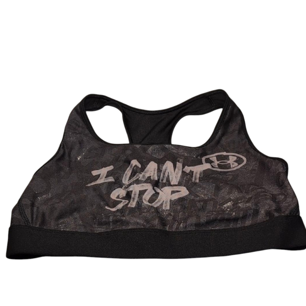 Under Armour Black Sports Bra Mid Alter Ego Compression Med Support Size Large